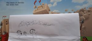 a child's drawing of the battle of Jericho